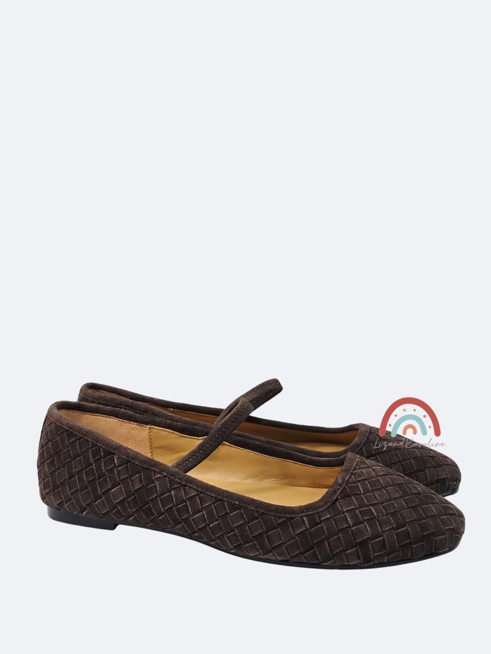 New! Madewell The Greta Ballet Flat in Woven Suede Dark Roast 9.5 - Picture 4 of 16